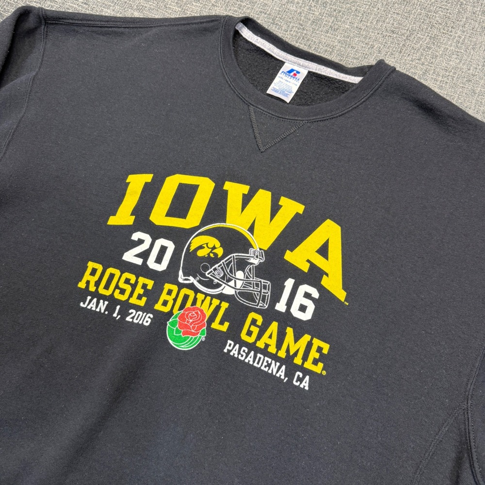Iowa Hawkeyes 2016 Rose Bowl Game Sweatshirt Black XXL Russell Athletic